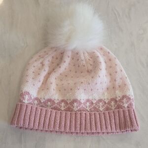 Pink Knit Pom-Pom Beanie for Kids
